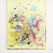 Tiziano Martini, Untitled, 2016, acrylics, dirt and monothype process on acrylic paint on primer on cotton, artist frame, 162 x 122 cm. Courtesy the artist and Otto Zoo