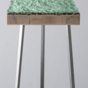 Maria Morganti, Stratificazione 2011 #3” Venezia, 2011, plasticine on wooden board, 22 x 18 x 2,5 cm, steel easel , 118 x 33 x 33 cm. Courtesy Otto Zoo. Ph Francesco Allegretto