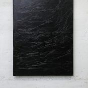Tiziano Martini, Untitled, 2015, black acrylic paint and black lack on cotton, artist frame, 141 x 111 cm. Courtesy the artist