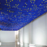 Serena Vestrucci, Strappo alla regola,2013,European flag canvas,cotton thread,three months,18x5 m. Courtesy Otto Zoo