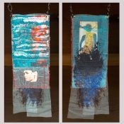 Ala Dehghan, Tear Me Flowers (verso) and I Cut Your Sky (recto), 2015, mixed media, 22 x 64 cm
