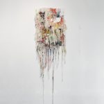 Jacin Giordano, Long Painting 16, 2013, yarn and acrylic on canvas, 46,5 x 196 cm. Courtesy Otto Zoo. Ph. Luca Vianello
