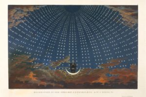 Karl Friedrich Schinkel, 1816, Design for The Magic Flute: The Hall of Stars in the Palace of the Queen of the Night, Act 1, Scene 6